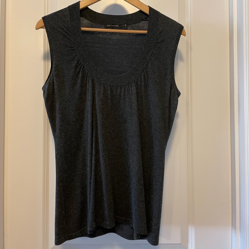 The Limited charcoal gray sleevless shell Size M